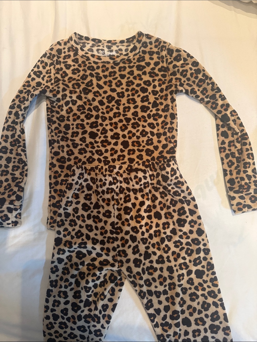 Cat & Jack Leopard Print Pajamas- Tan and Black